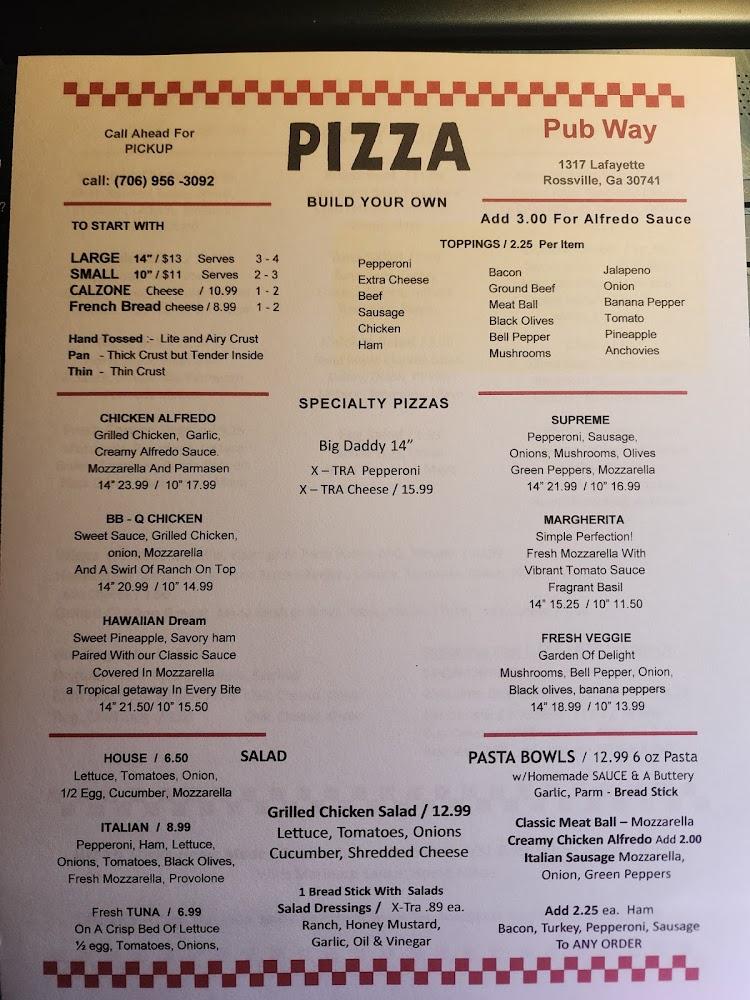 PubWay - From The Crust Up Menu image 1
